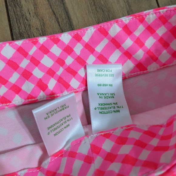 NWT! Lilly Pulitzer Arabeth Stretch Shorts Love Potion Pink Check Me Out Size 14 - Picture 7 of 15